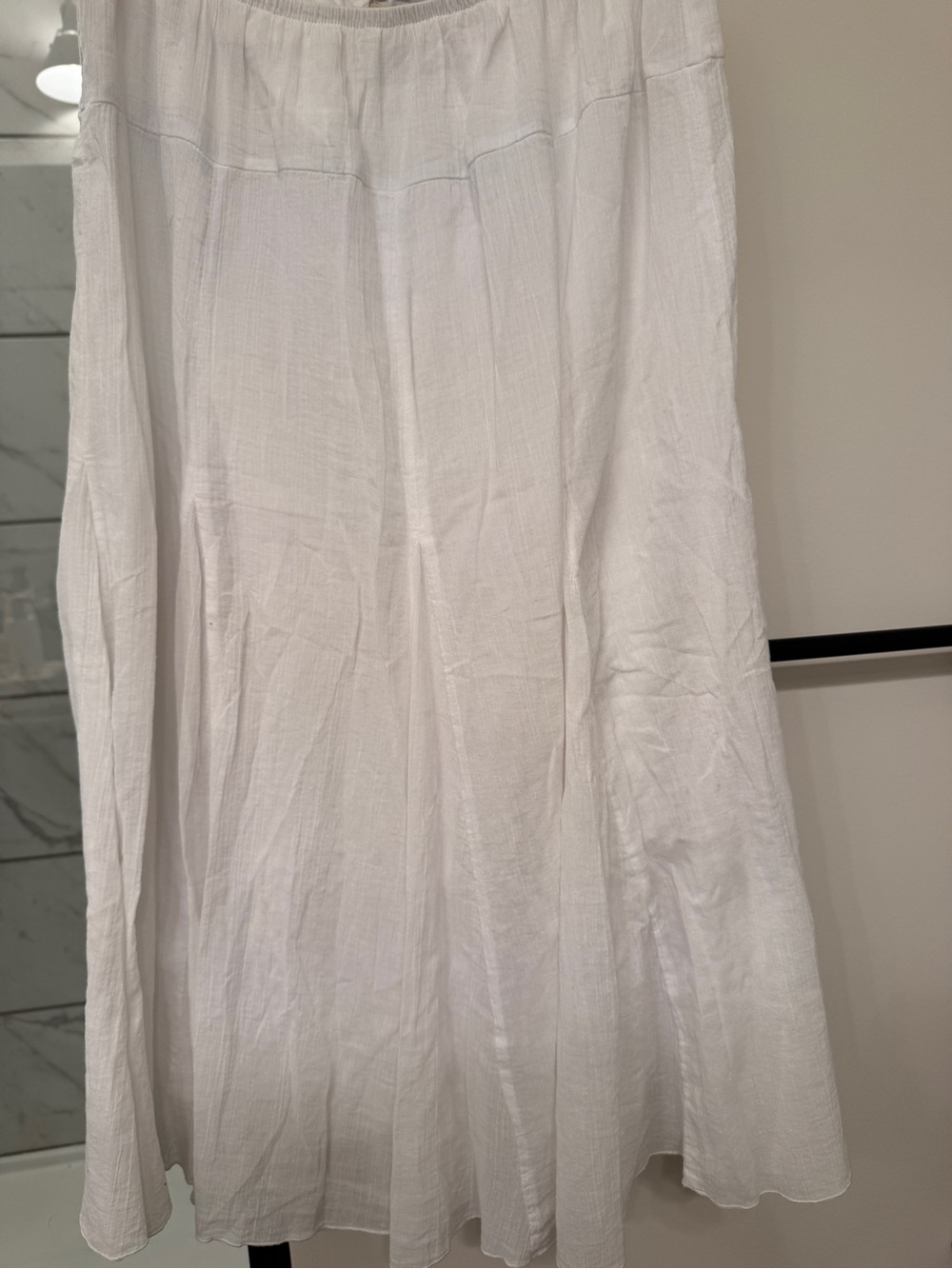 Ruby Rd. White Maxi Skirt with Soft Gathered Waist